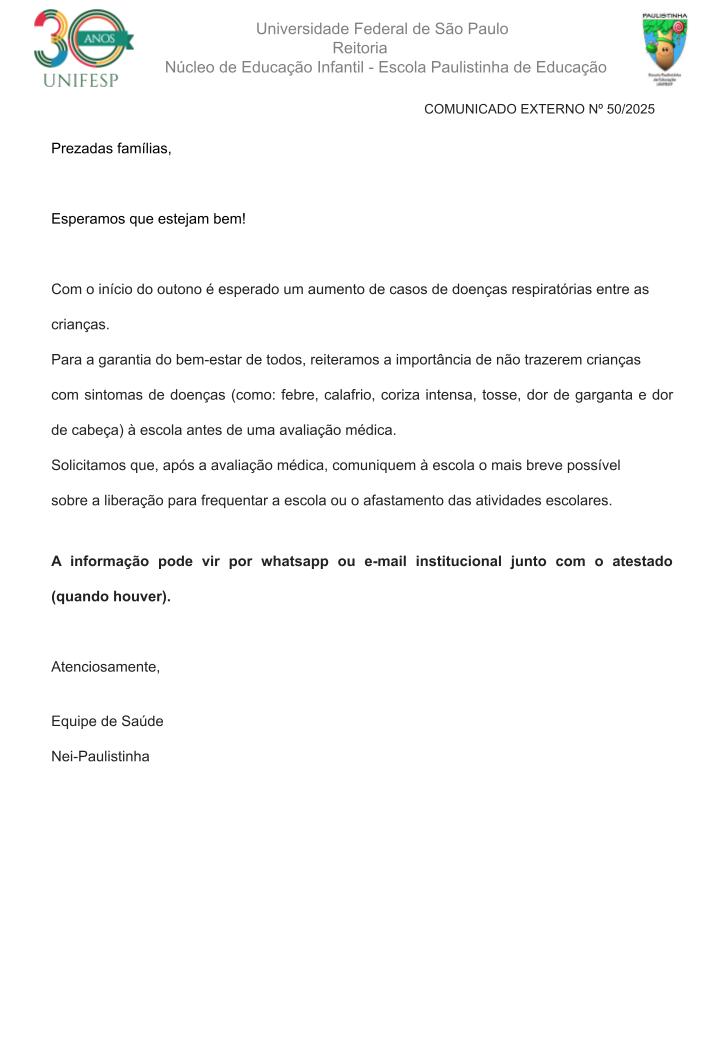 Comunicado Externo N 50 2025 Doenas Respiratrias pptx
